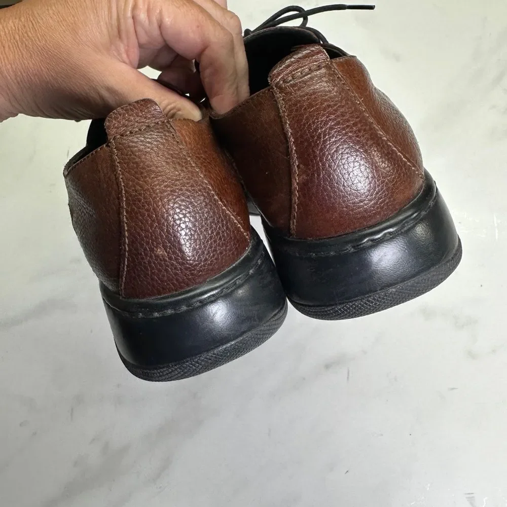 Dansko Janika Oxford Lace Up Shoes, Brown Leather Comfort Slip Ons, Women 7.5-8